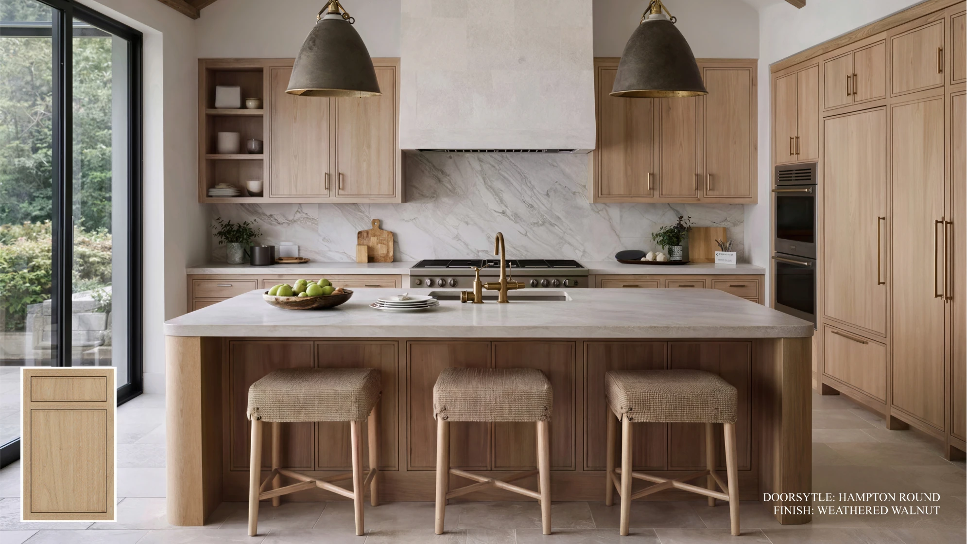 Organic Modern cabinetry design 2, featuring Weathered Walnut