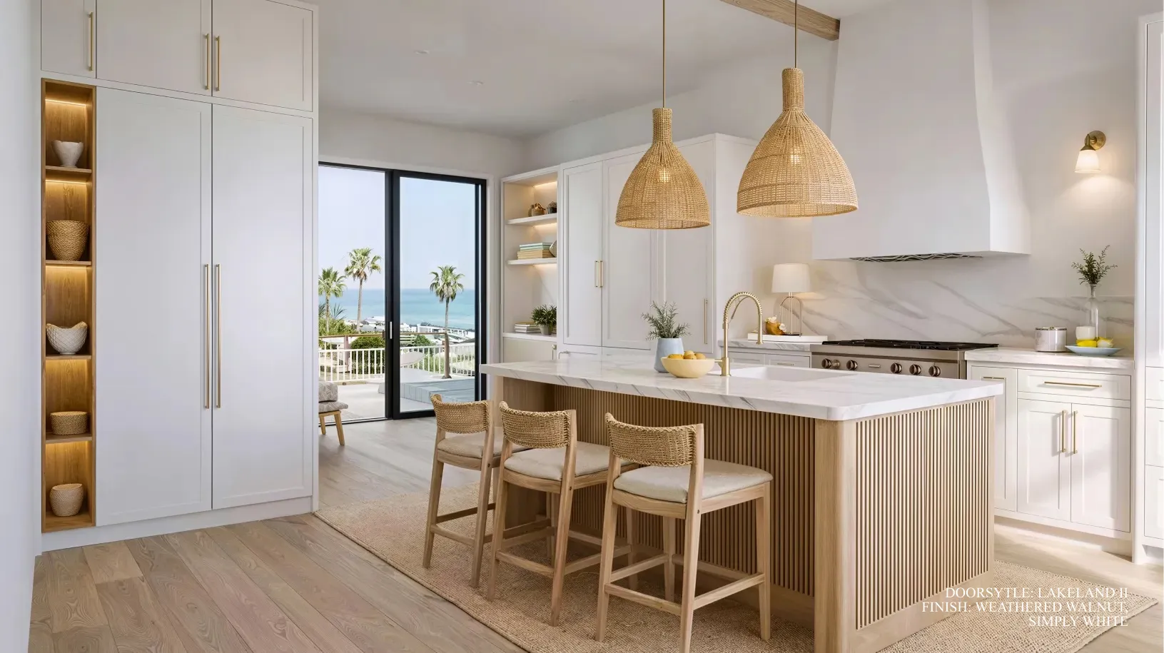 Coastal cabinetry style detail
