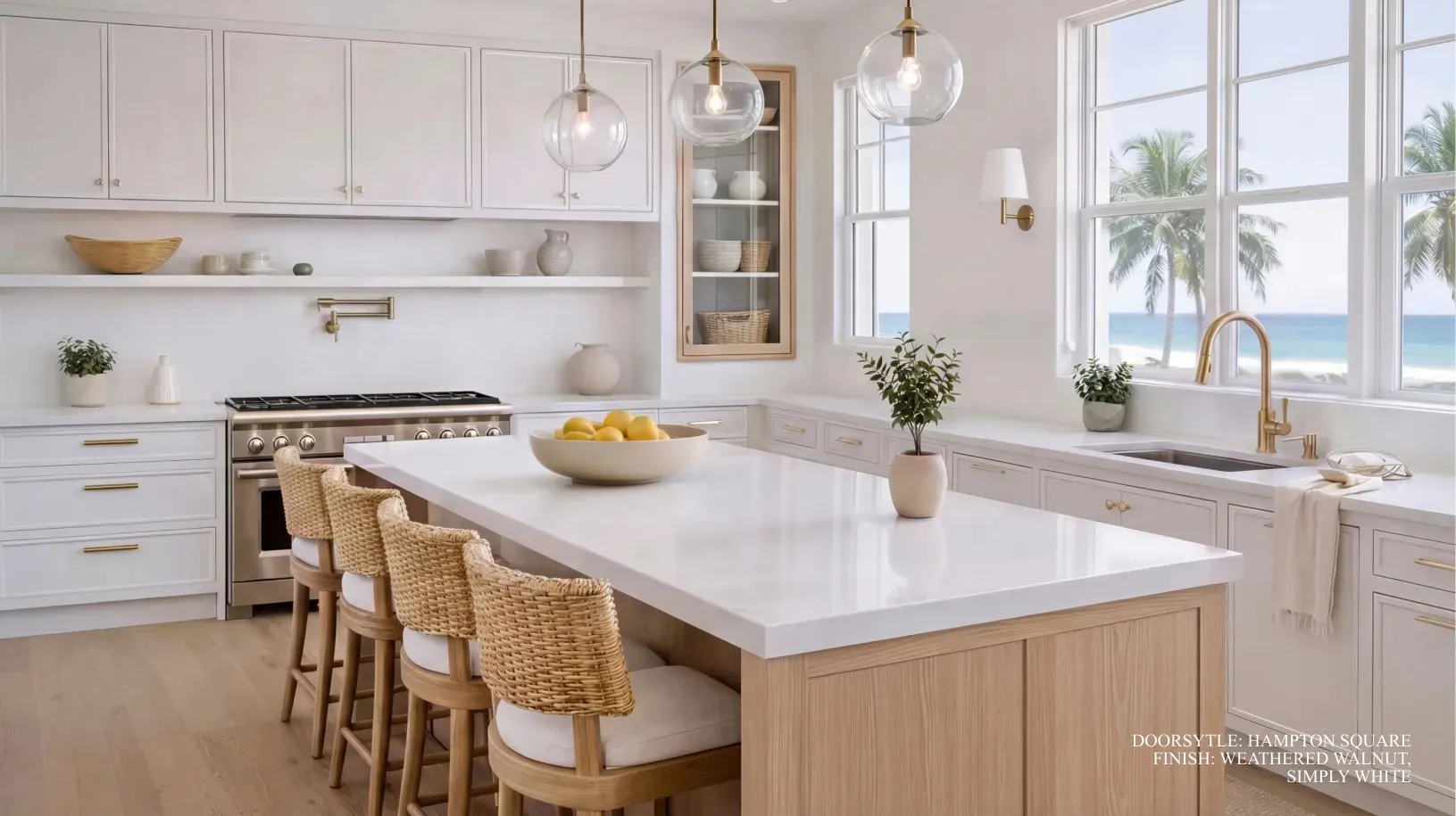 Coastal cabinetry style detail